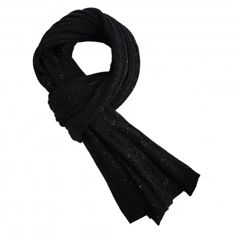 CASHMERE CULTURE Skjerf dame i kasjmir – sort, med spetter