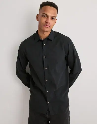 Jack & Jones Jack & Jones Jjesummer Linen Blend Shirt L/S Sn Linskjorter Svart