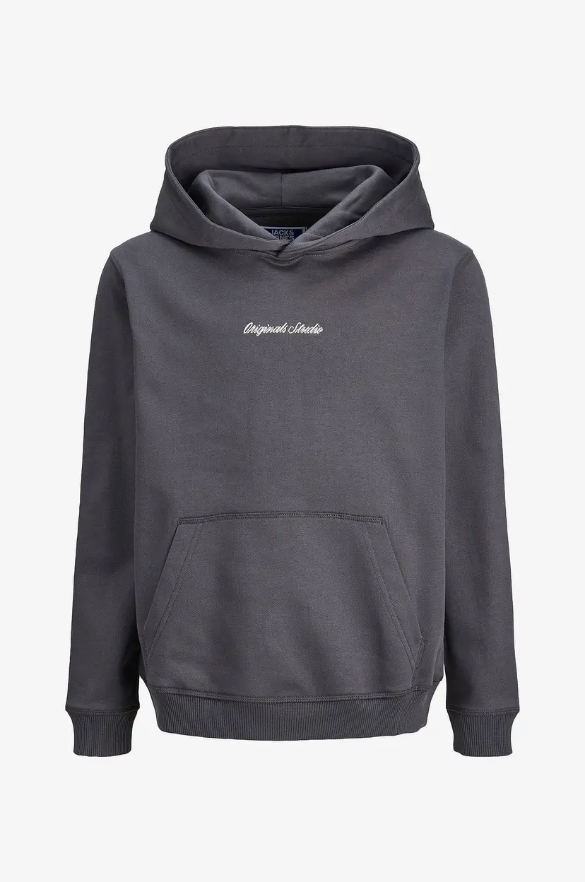 Jack & Jones Junior Hettegenser jorNorrebro Emb Sweat Hood - Grå