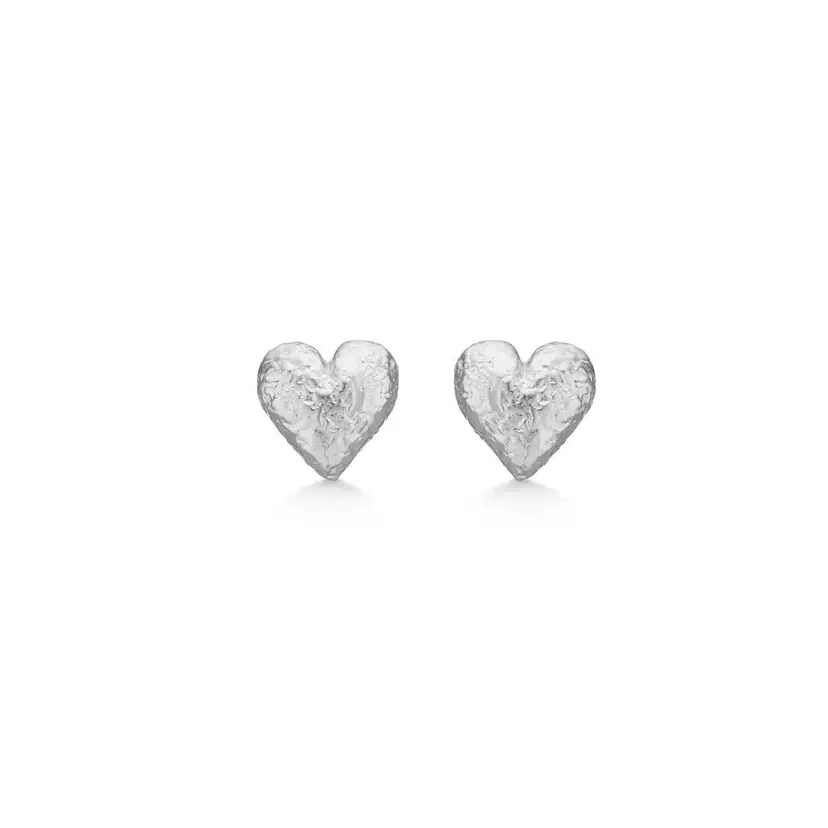 Studio Z Studio Z - ¨Amour Heart¨ hjerte ørestik i sølv med mat overflad - 7110357