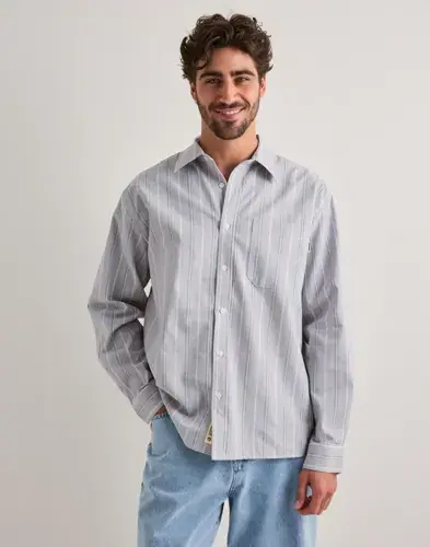 Woodbird Woodbird Wbbuzo Big Stripe Shirt Skjorter Grå