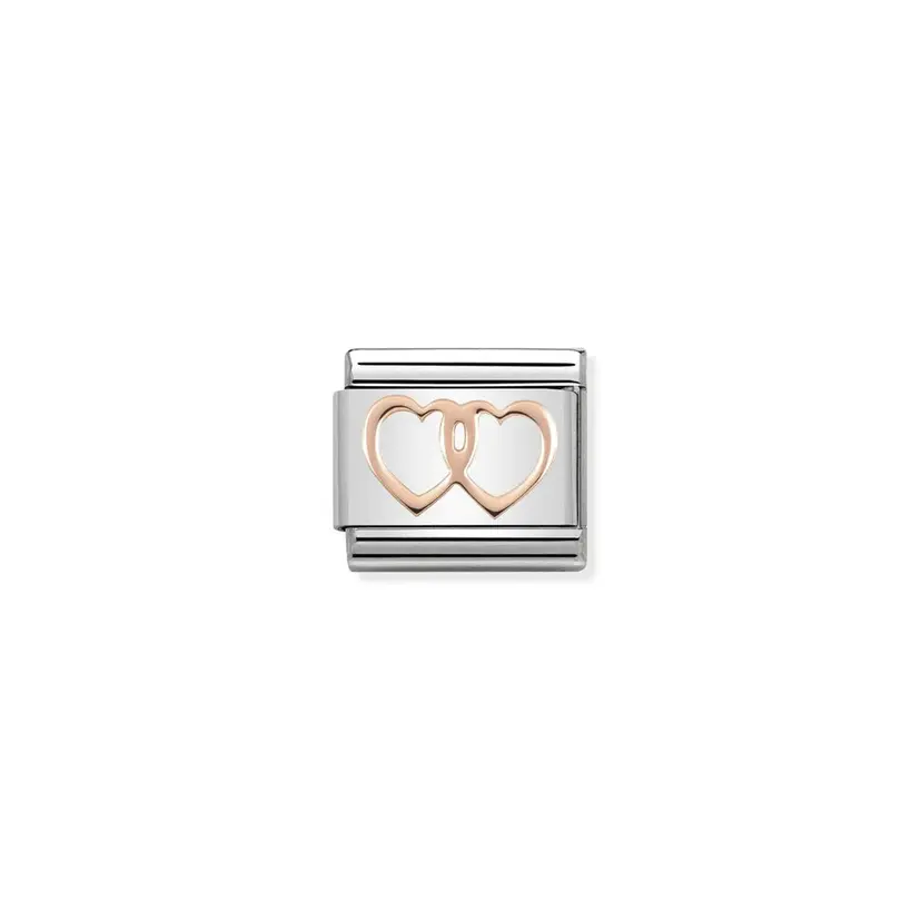 Nomination Double Hearts Rose Gold