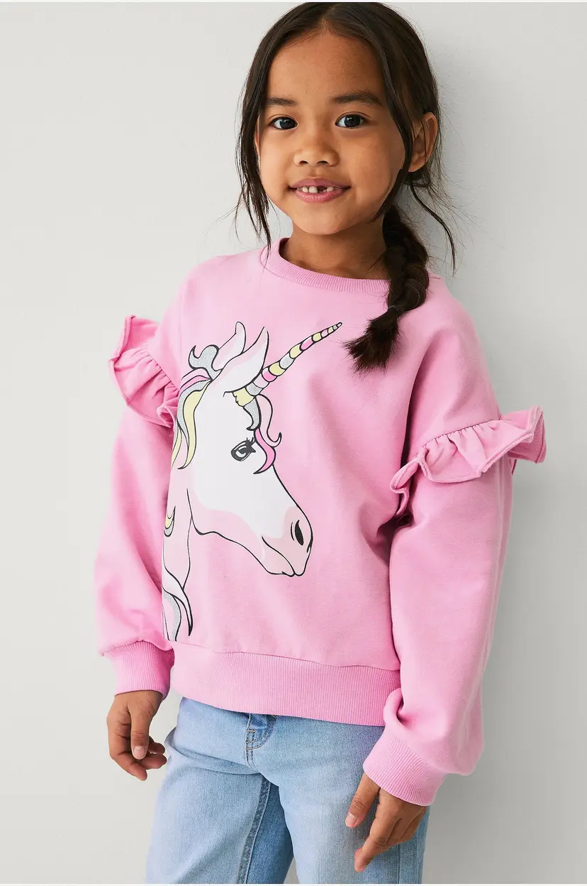 Ellos Collection Genser med volanger - Rosa