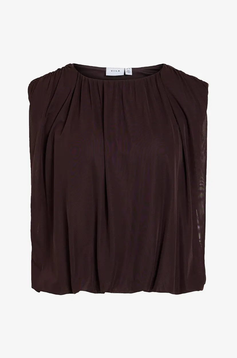 Vila Bluse Vikarfa O-Neck S/L Top - Brun