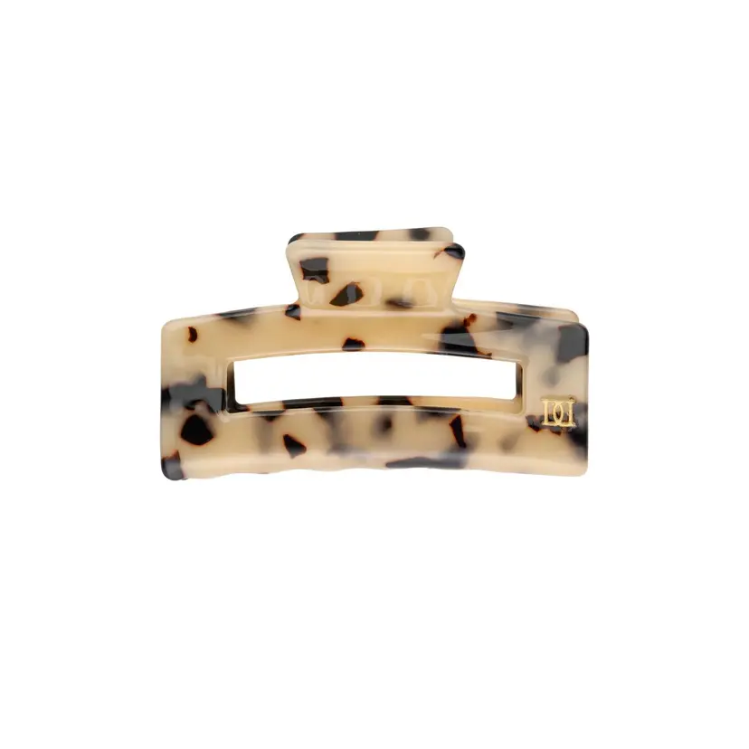 Dark Square Hair Claw Small Sand Tortoise