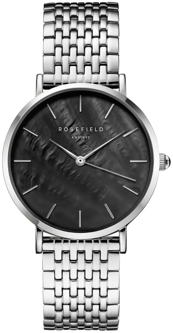 Rosefield Rosefield Dameklokke UBSSS-U36 The Upper East Side Sort/Stål Ø33 mm