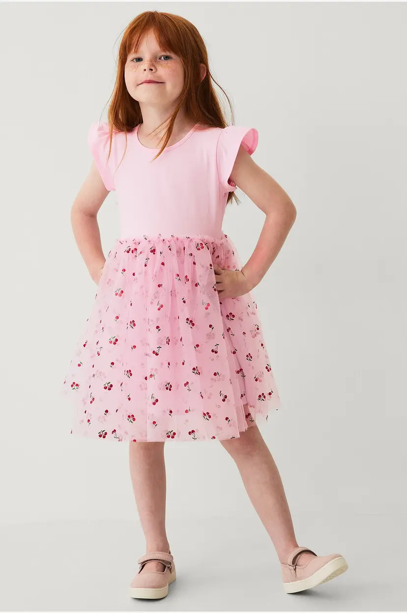Ellos Collection Kjole med tyllskjørt - Rosa