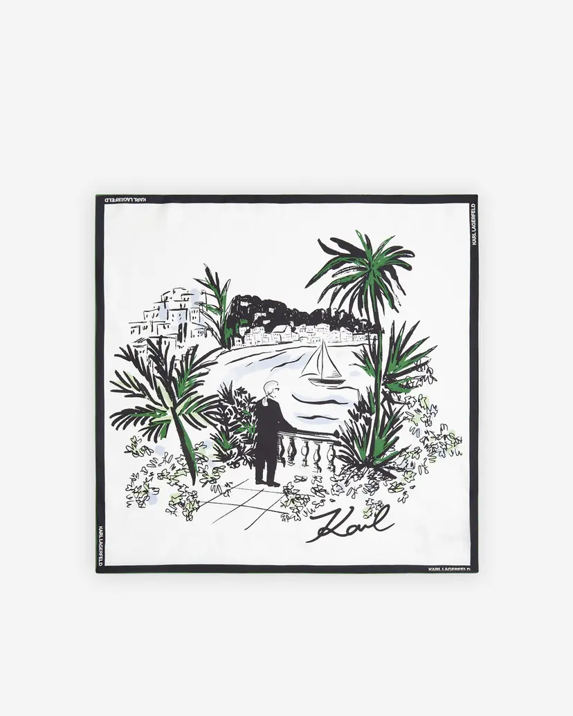 Karl Lagerfeld Karl Lagerfeld K/Signature Print White Scarf