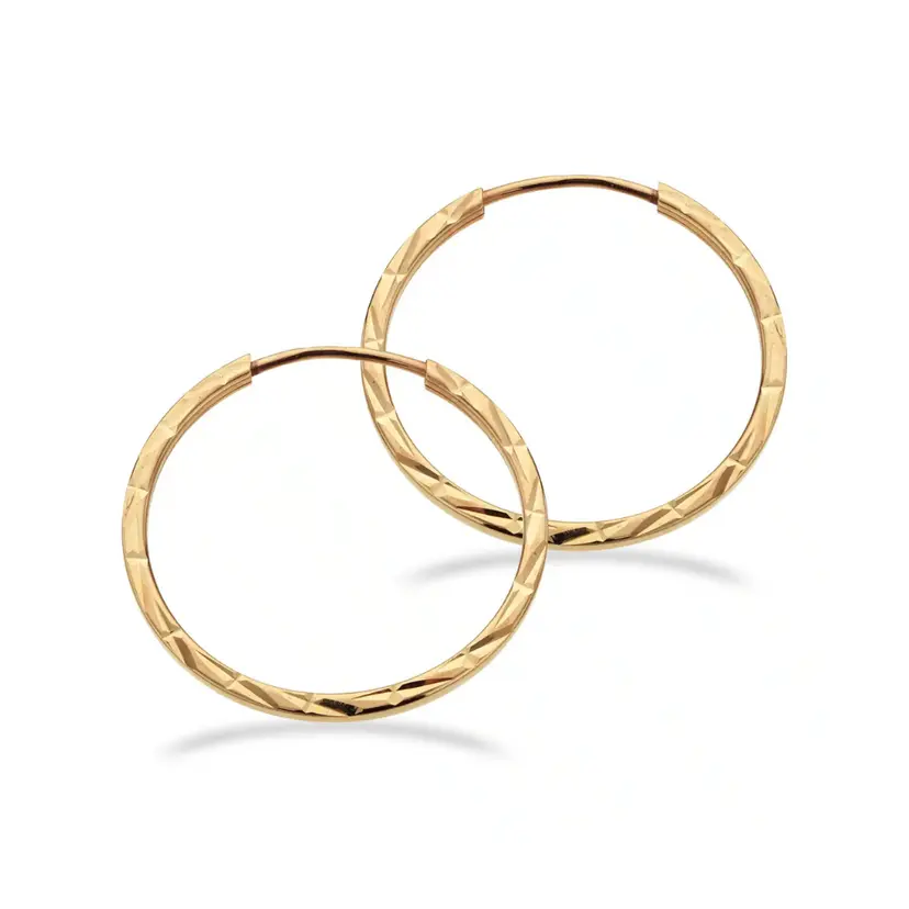 Scrouples Scrouples - 8 karat guld creoler med facet overflade - 121153