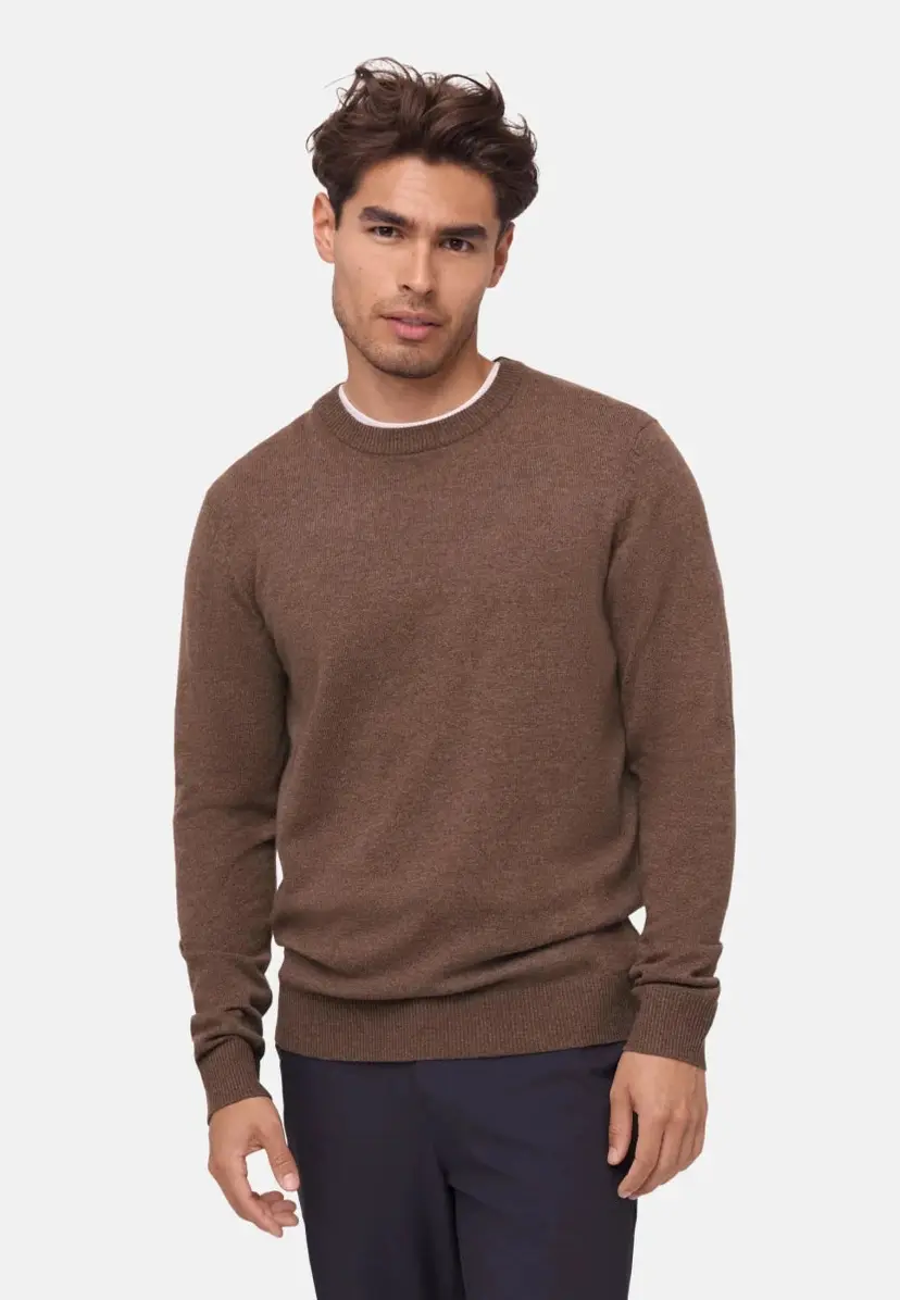 DANISH ENDURANCE DANISH ENDURANCE MERINO CASHMERE SWEATER, Brun, M