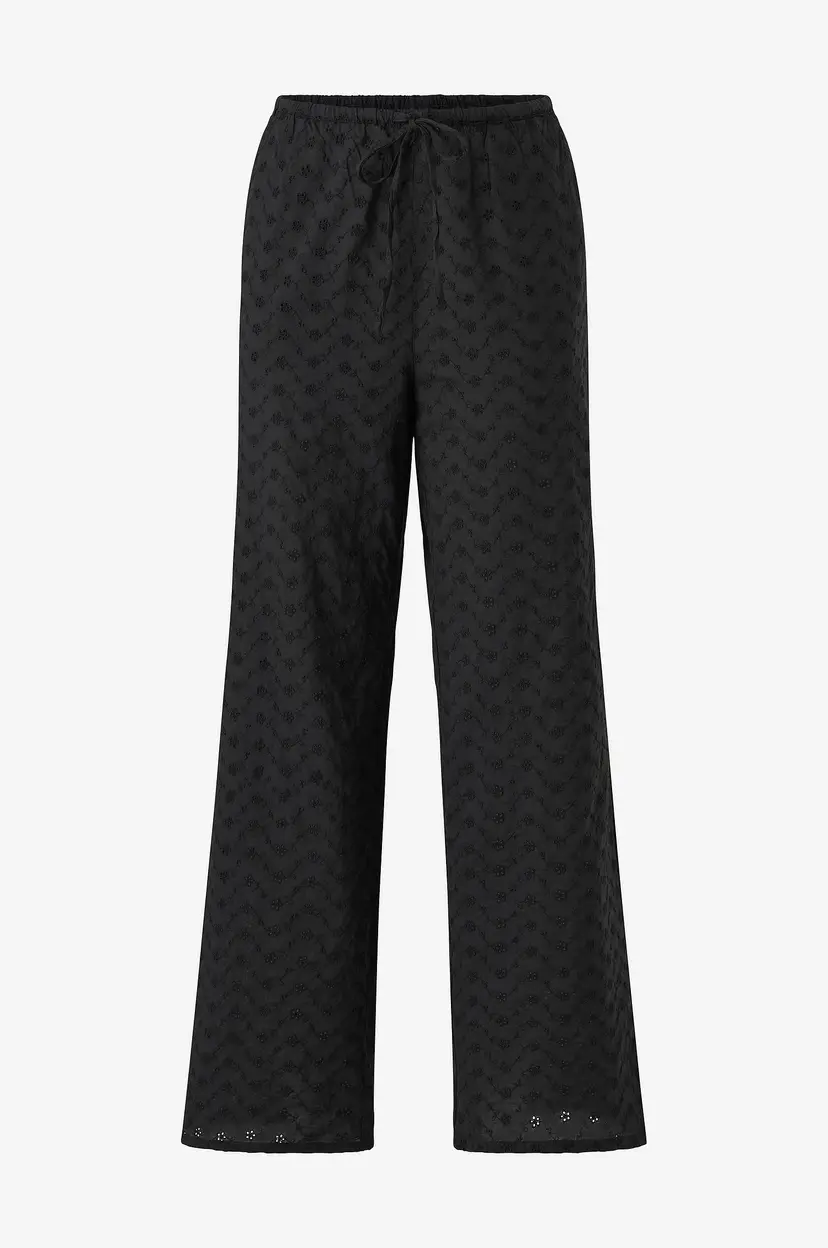 Gina Tricot Bukser Broderie Anglaise Trousers - Svart