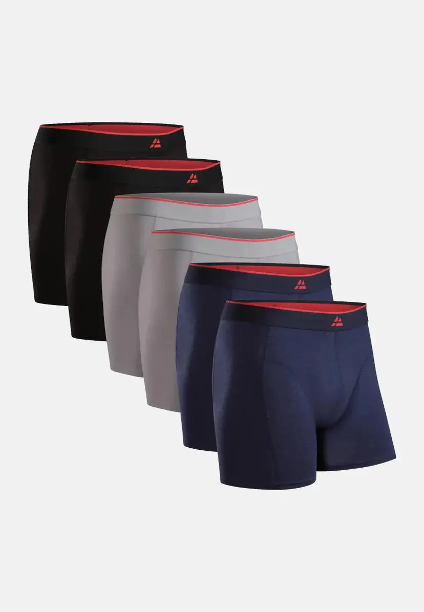 DANISH ENDURANCE DANISH ENDURANCE Bambu Boxershorts, Sort/Rød | Grå | Navy, 4XL