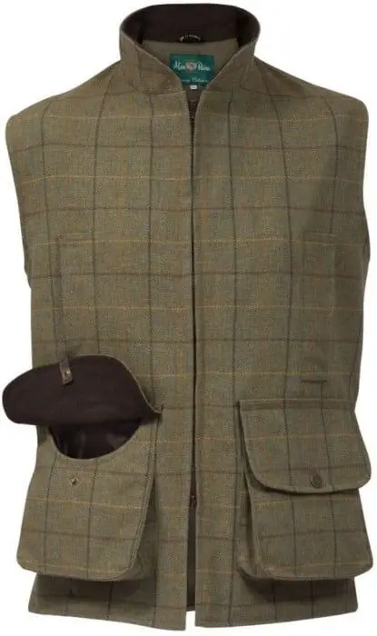 Alan Paine Alan Paine M's Rutland Tweed Waistcoat Dark Moss