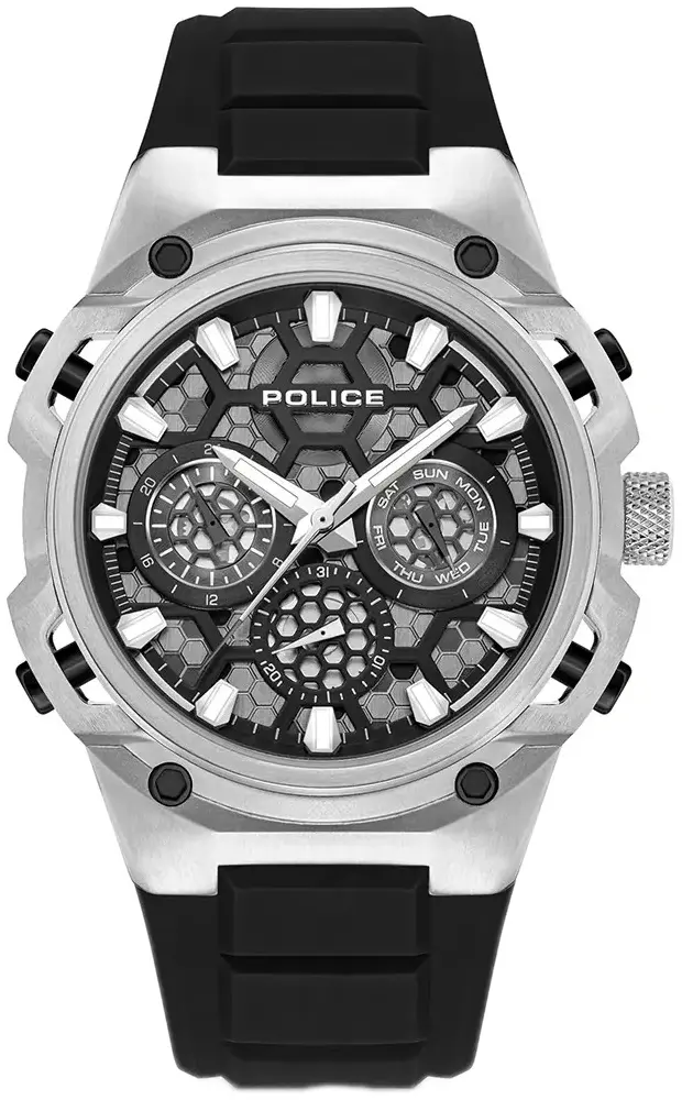 Police Police Herreklokke PEWGQ0071902 Challenger Sort/Gummi Ø46 mm