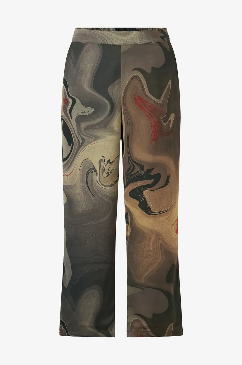 NO. 1 BY OX Bukser Wide Pants w Hidden Circle String - Brun