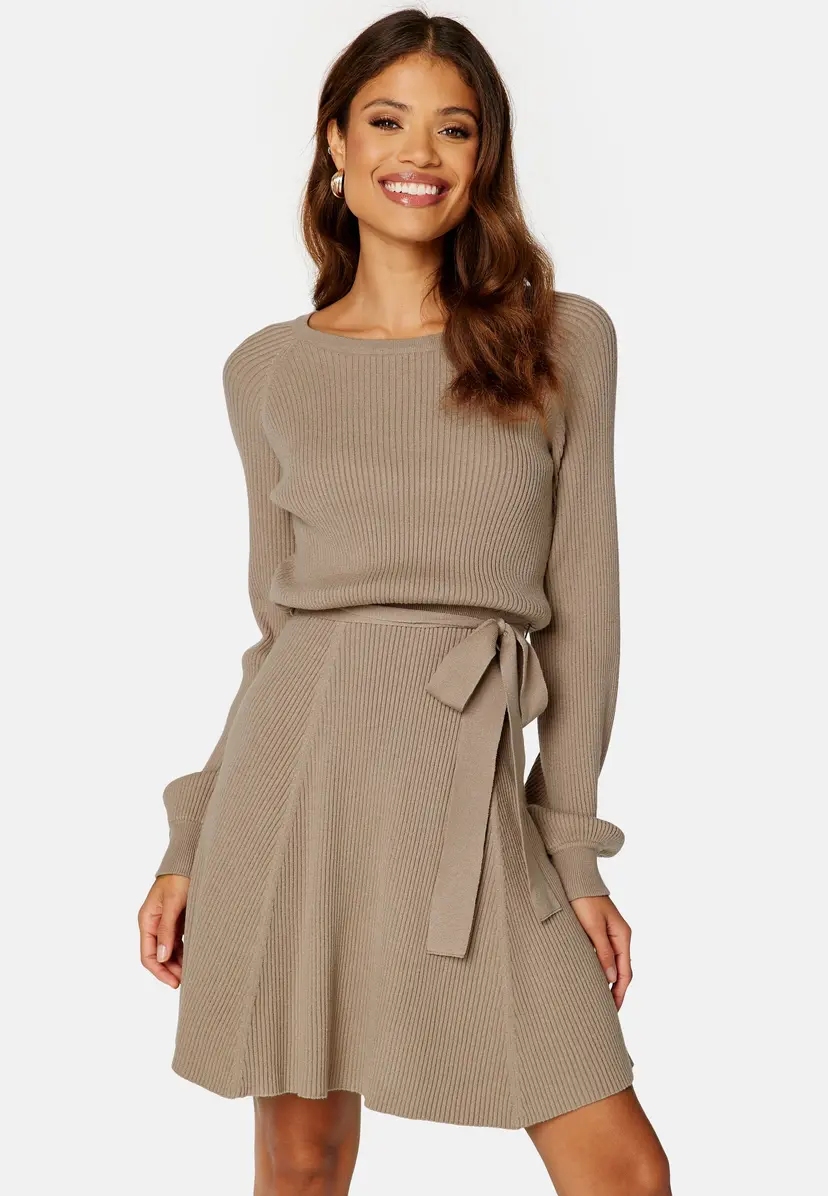 Rib Knitted Skater Dress