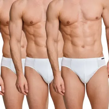 Schiesser Schiesser 3P Essentials Super Mini Briefs Hvit bomull Herre