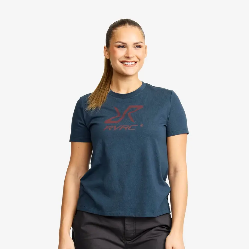 RevolutionRace Easy Graphic Logo T-shirt Dame Moonlit Ocean