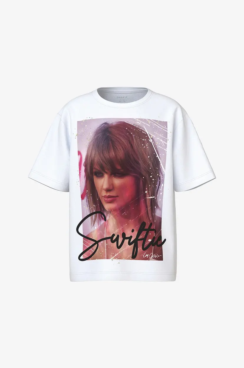 NAME IT Topp nkfDusan Tswift SS Nreg Top Box - Hvit