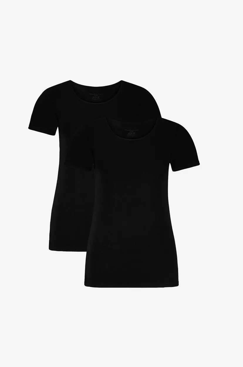 Bamboo basics Pyjamastopp B.b T-shirt R-neck 2-pakning - Svart