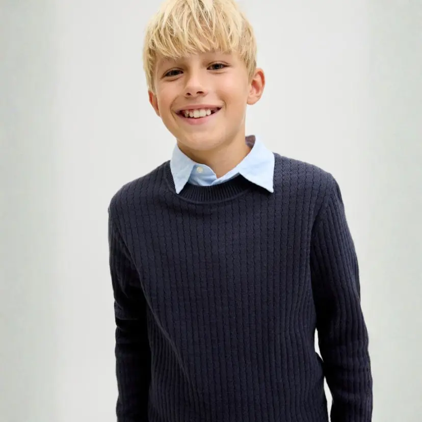 Jack & Jones Jack & Jones - Genser Knit Blubarkley Zigzag Night Sky