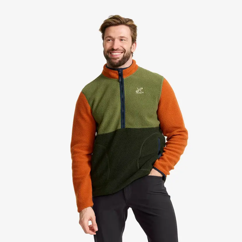 RevolutionRace Canyon Half-zip Pile Fleece Herre Terracotta Brown/Cypress