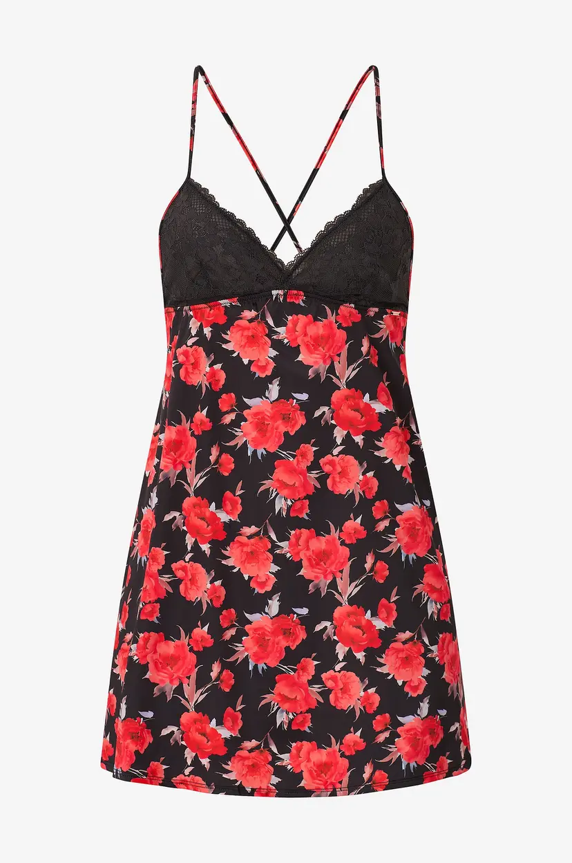 Dorina Nattkjole Anahi-floral - Svart