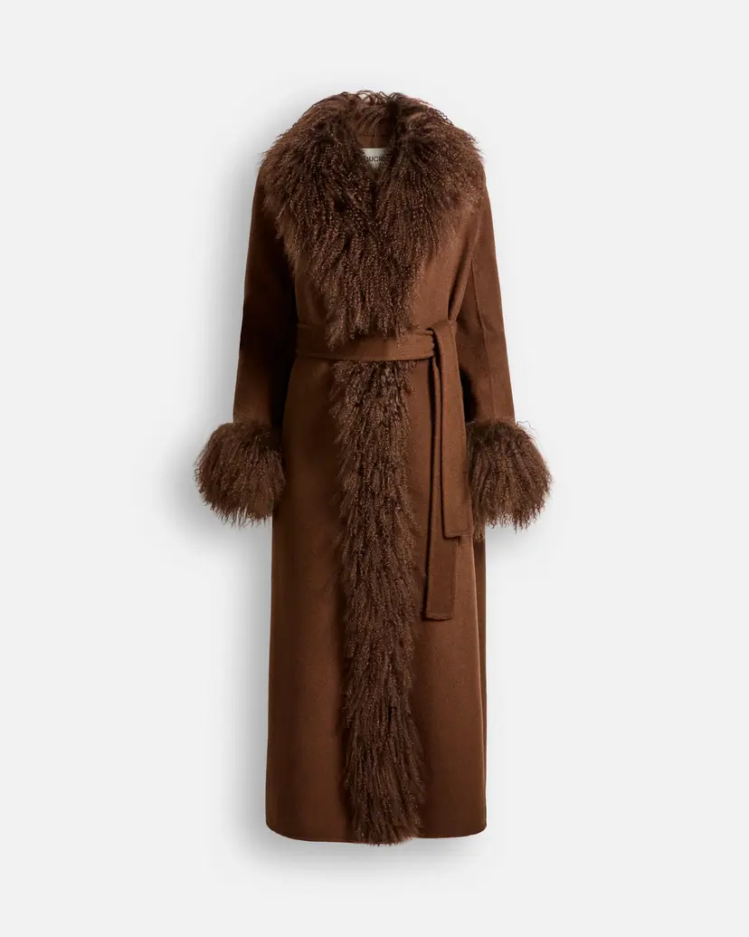 Ducie Lola Mongolian Coat Brown - S