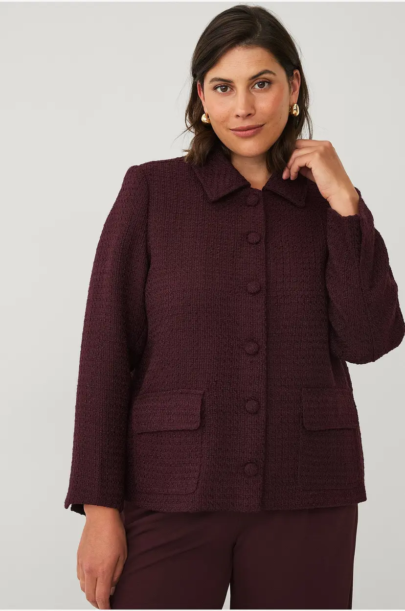Ellos Plus collection Kort jakke i tweed - Rød