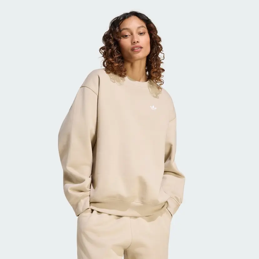Adidas ESSENTIALS CREW LONG FLEECE OS Genser