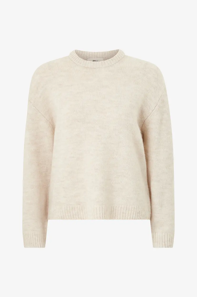 Gina Tricot Genser Crew Neck Knitted Sweater - Beige