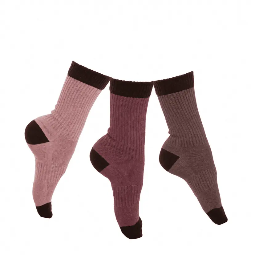 Bruse Bruse Bambus Sokker 3pk, Dyrkolbotn, Rose Brown