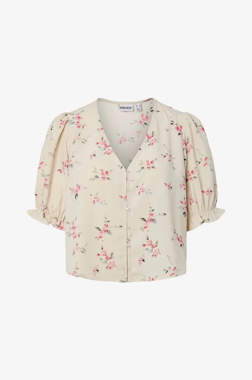 Pieces Bluse pcBosella 2/4 Top Wvn D2d BC - Hvit