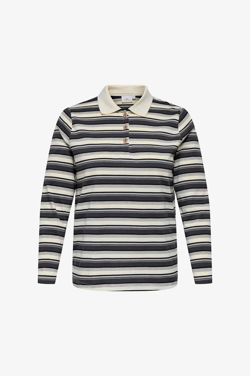 Only Carmakoma Pologenser carGlobe L/S Polo O-neck Blouse Jrs - Hvit