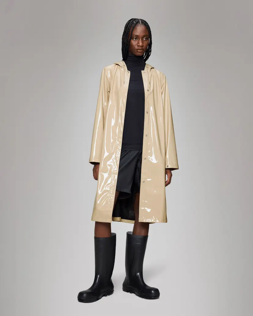 Rains Rains A-Line Longer W Jacket Beige Parka