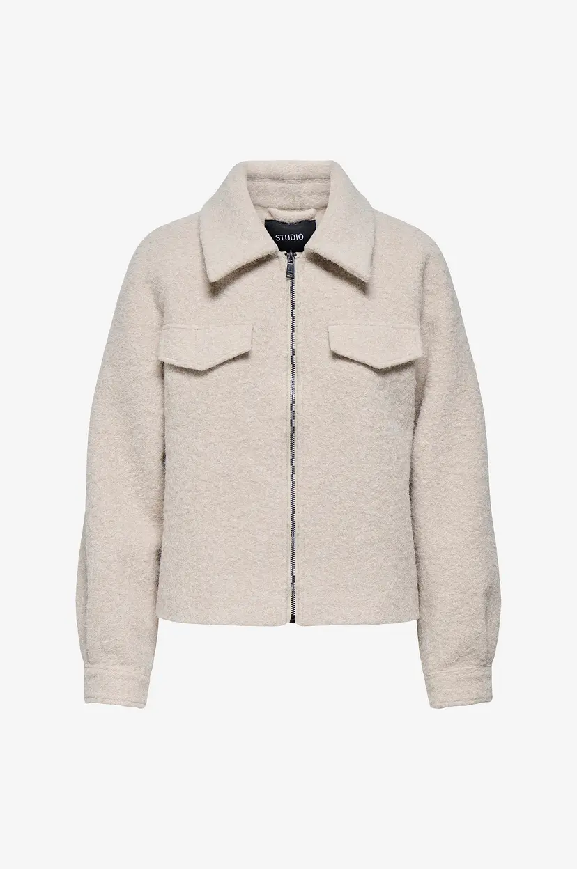ONLY Jakke onlMalo Boucle - Hvit