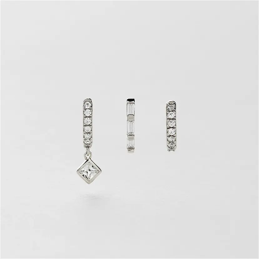 Safira Bling Huggie Hoops 3-pack