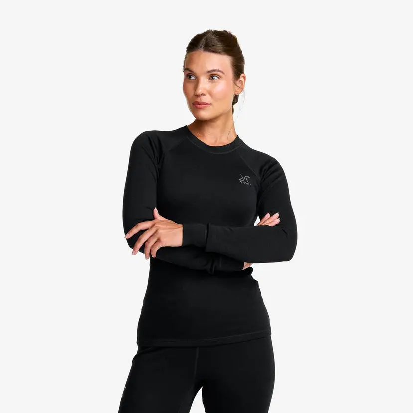 RevolutionRace Route Merino Warm Base Layer Top Dame Black