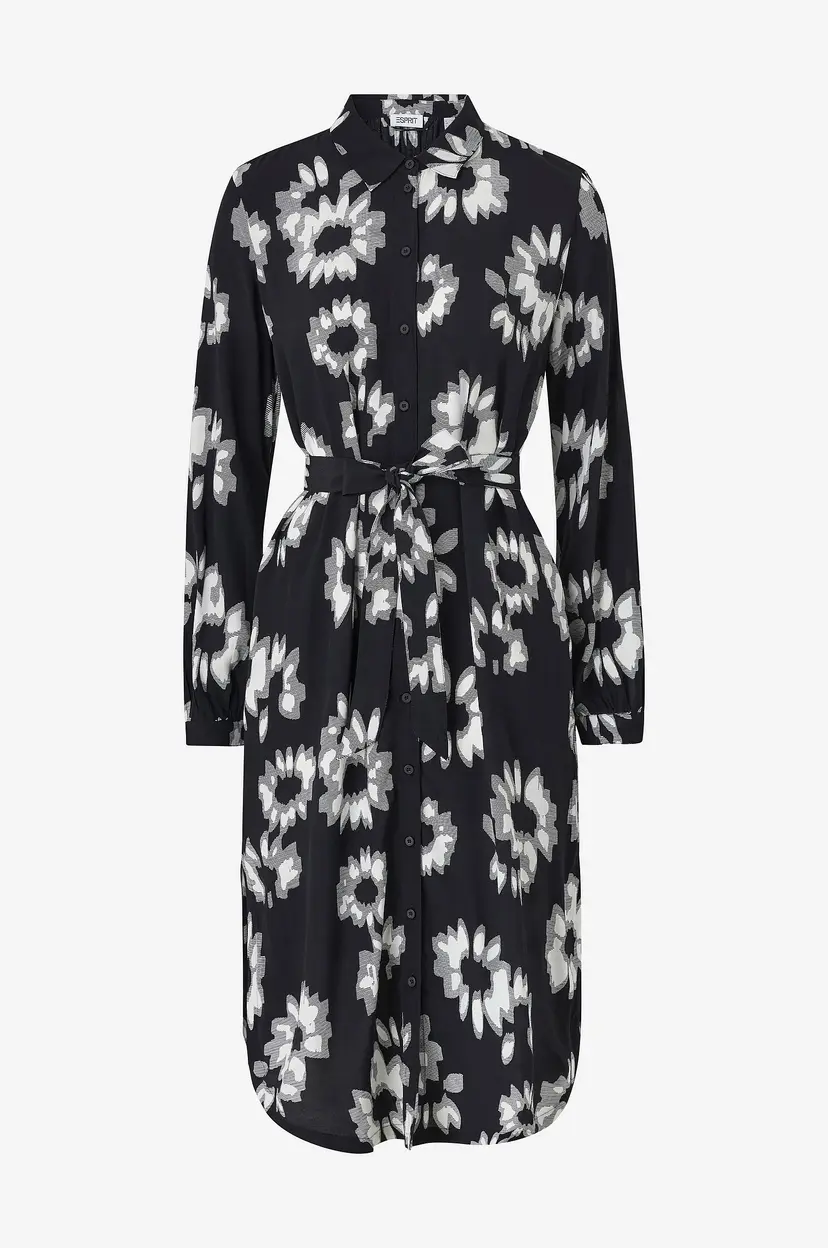 Esprit Skjortekjole Aop Dress - Svart