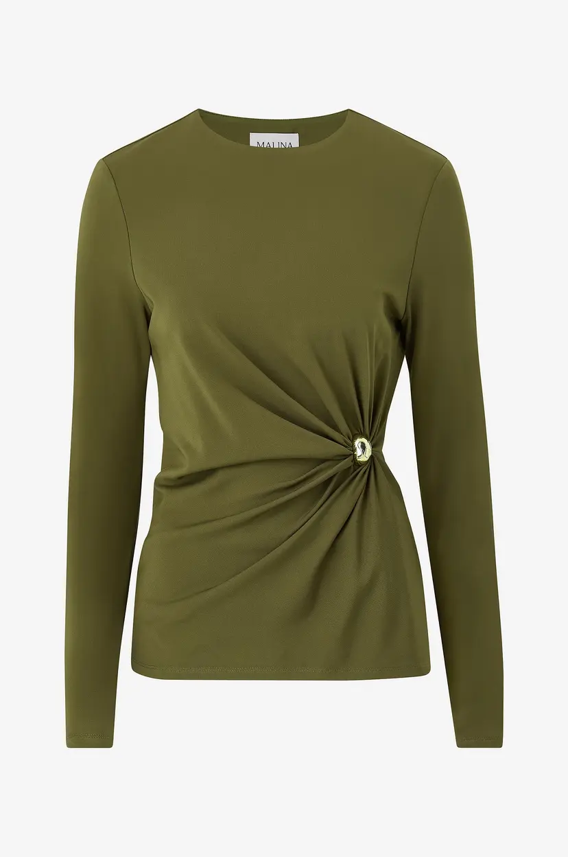By Malina Topp Mailey  Jersey Brooch Long Sleeve - Grønn