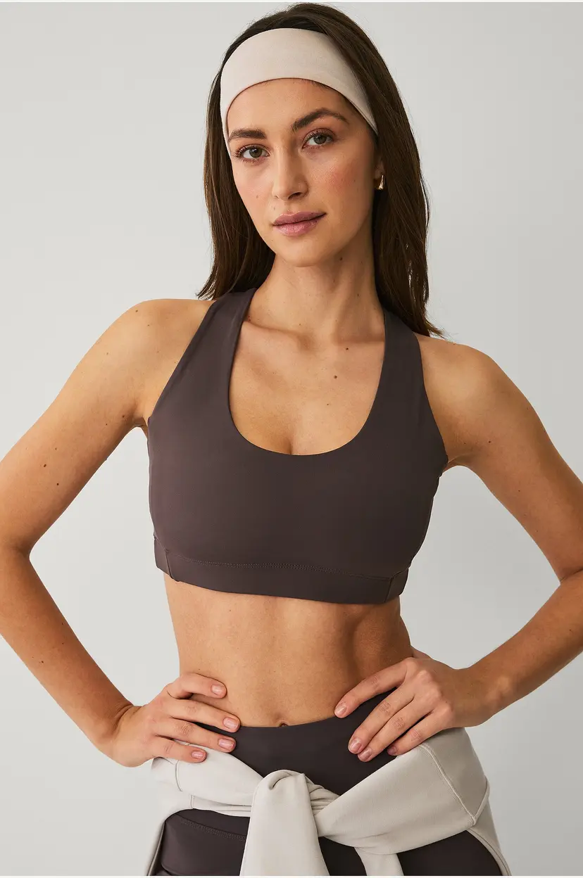 Ellos STUDIO Sports-BH Bra Tank Top Back Core - Brun