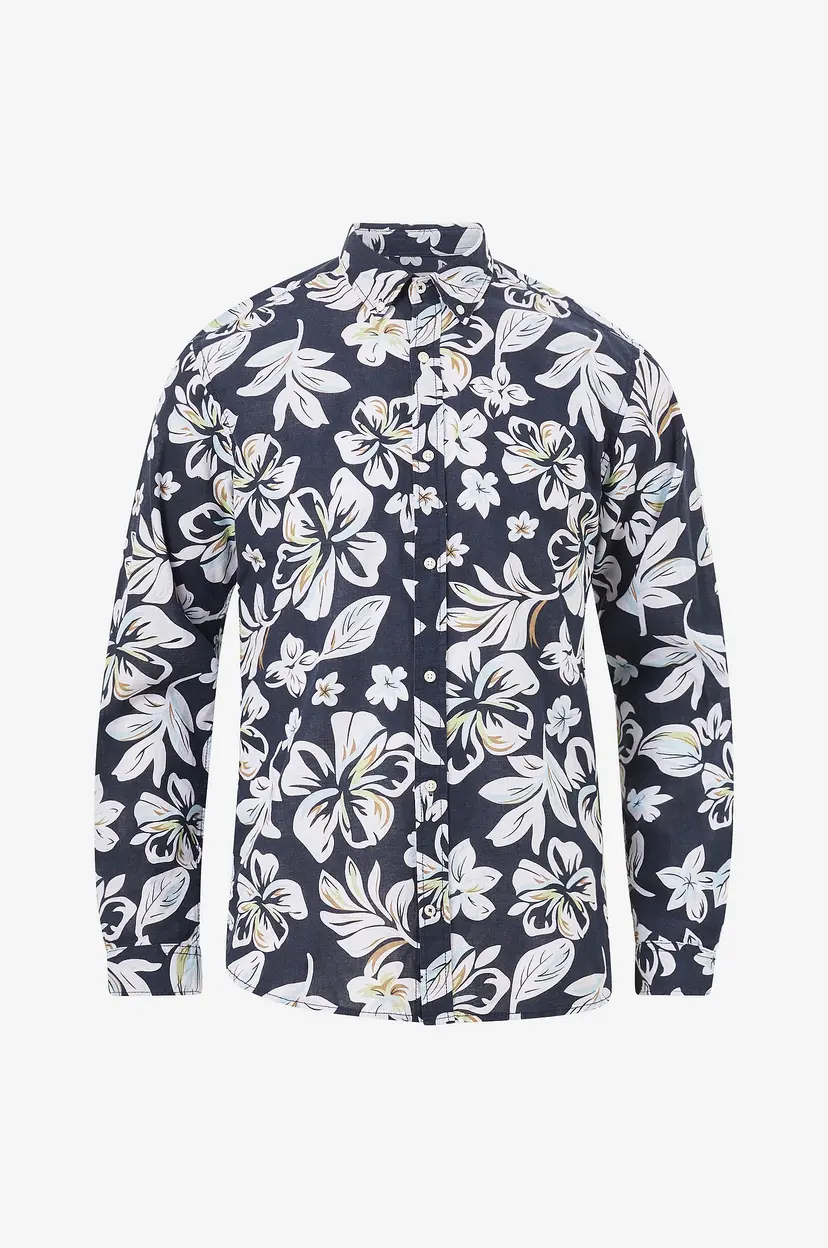 Jack & Jones Skjorte jprBlasummer Linen Print Shirt L/S - Blå
