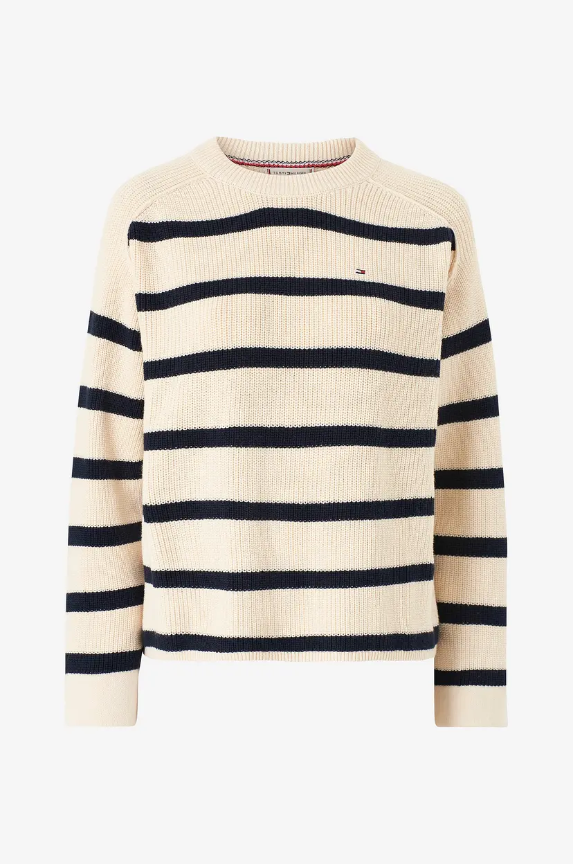 Tommy Hilfiger Genser CO Cardi Stitch C-nk Swt - Beige