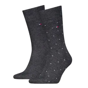 Tommy Hilfiger Tommy Hilfiger Strømper 2P Men Dot Socks Mørkgrå Str 43/46 Herre