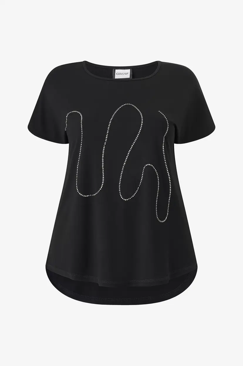 Gozzip Topp GGitte T-shirt with print - Svart