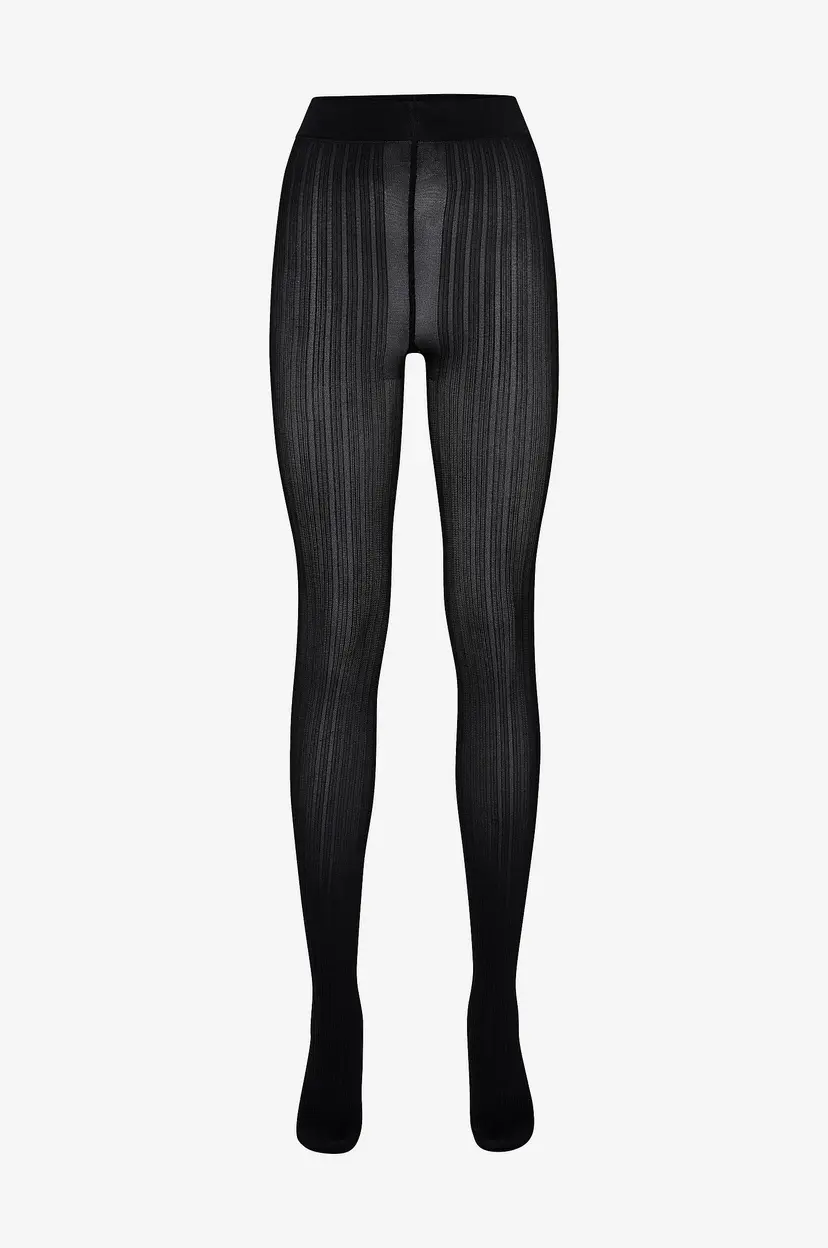 Swedish Stockings Strømpebukse Alma Rib Tights - Svart