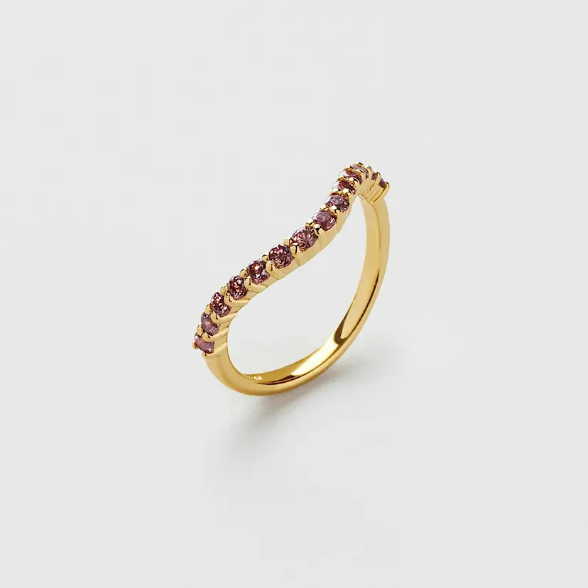 Safira Mauve Bling Curve Ring