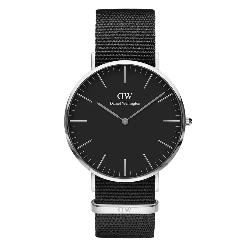 Daniel Wellington Silver 40mm Watch Classic Cornwall Black | DW