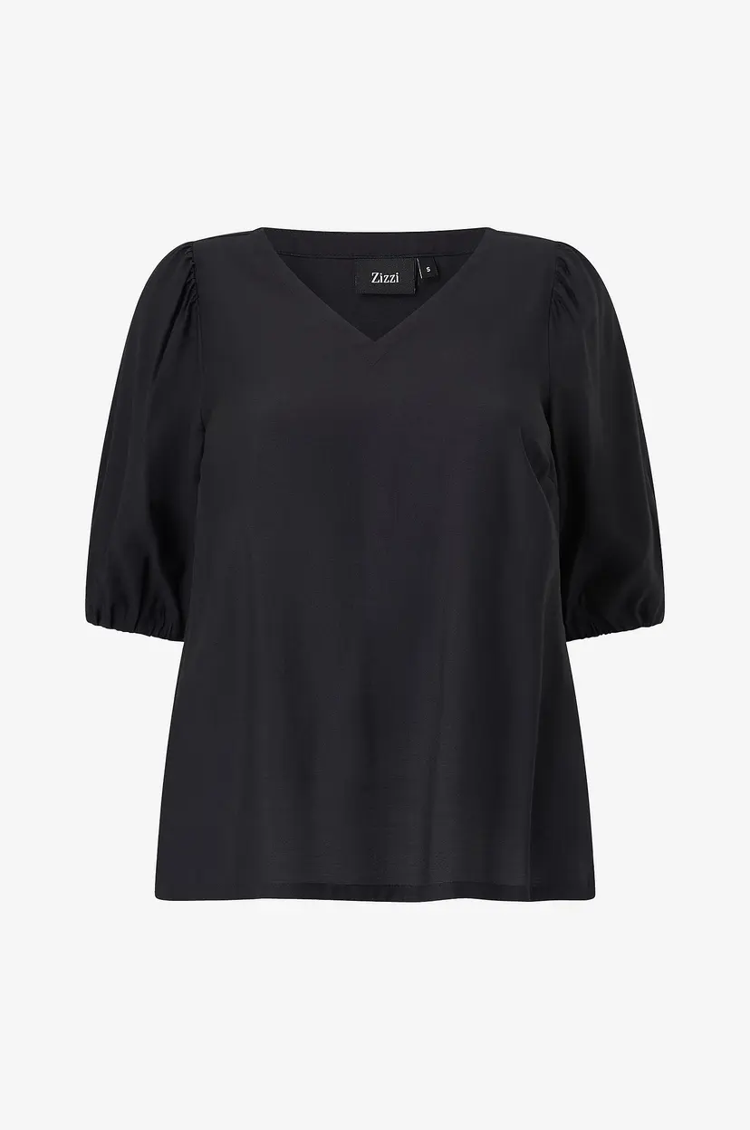 Zizzi Bluse Castina, 1/2, Blouse - Svart