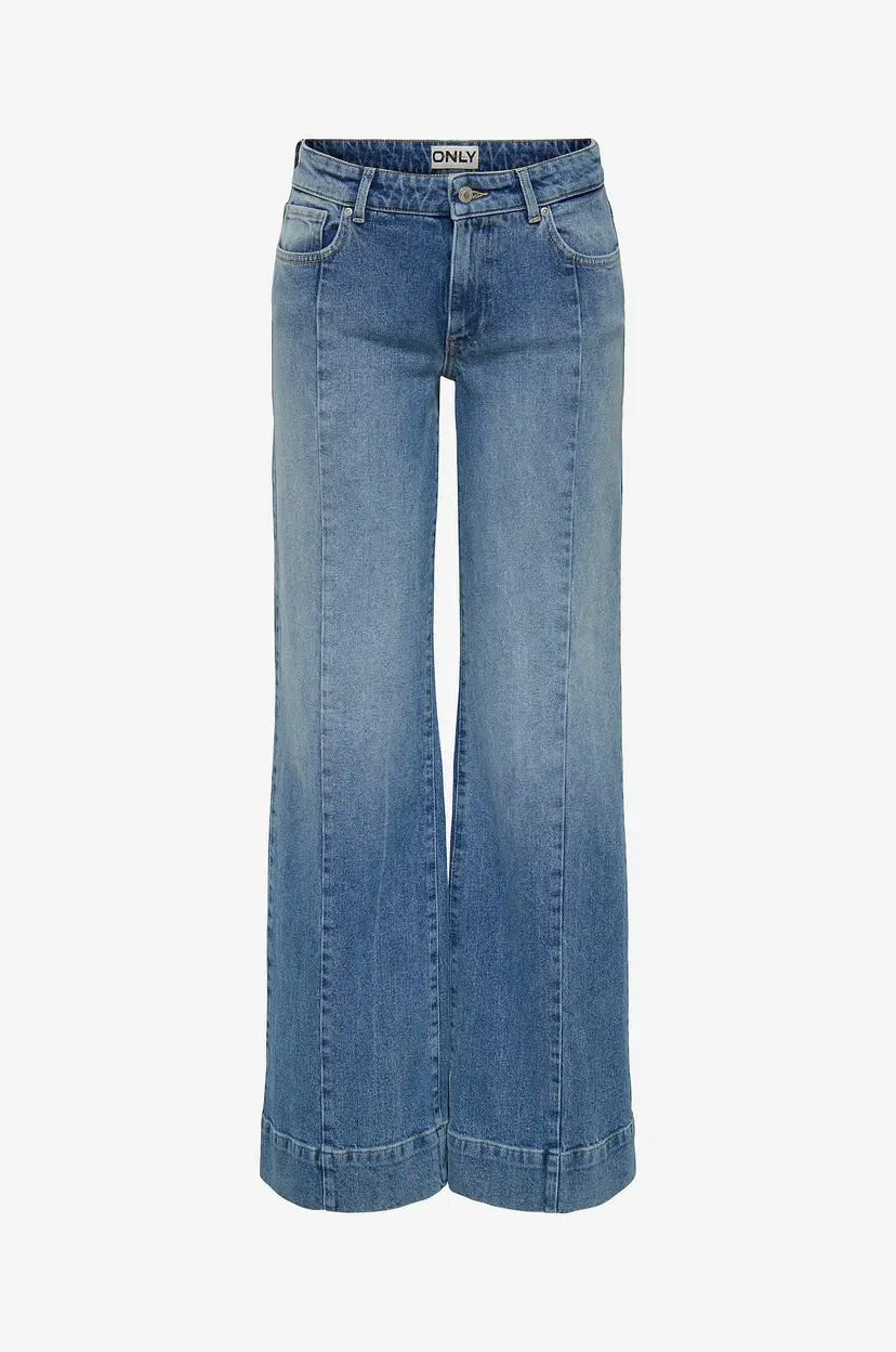 ONLY Jeans onlJuicy HW Pleat Wide Dnm Rea - Blå